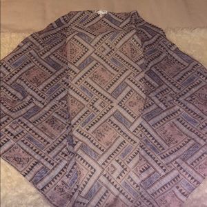 Cotton On Aztec Print Cocoon Shawl Vest Jacket O/S
